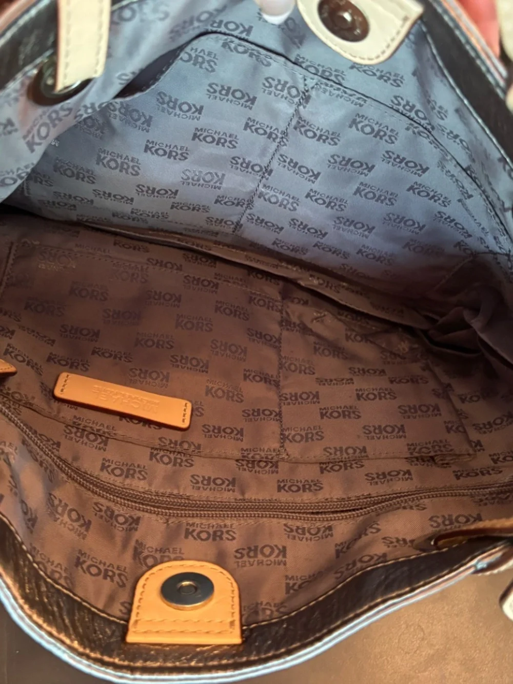 Michael Kors Jet Set Metallic Bronze Leather Tote 38H5XTTT2L Garage Blowout
